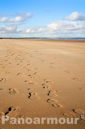 Footsteps in the sand, St Andrews